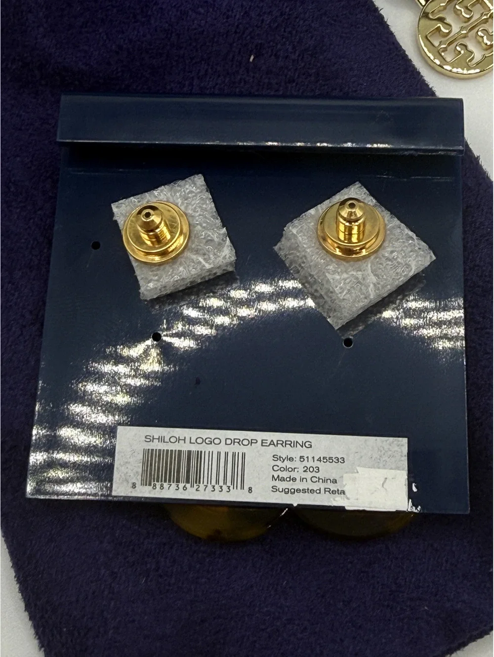 Tory Burch Shiloh Logo Drop Earrings Gold and Tortoise